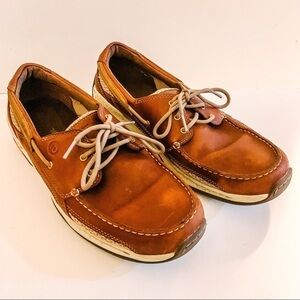 Dunham Driftwood Eyelet Leather Boat Shoes SZ-10.5